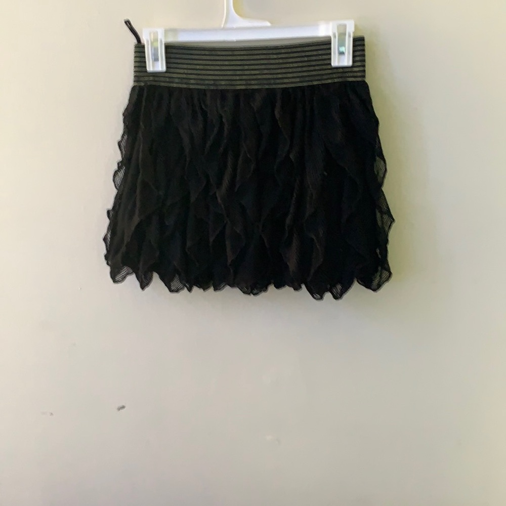 Mini Black Mesh Knit Skirt